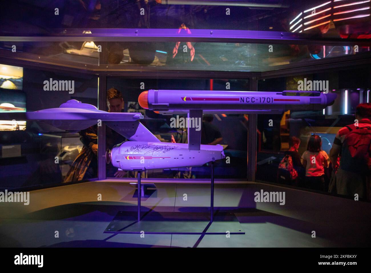 A model of the U.S.S. Enterprise from Star Trek in the Science Museum in London Stock Photo