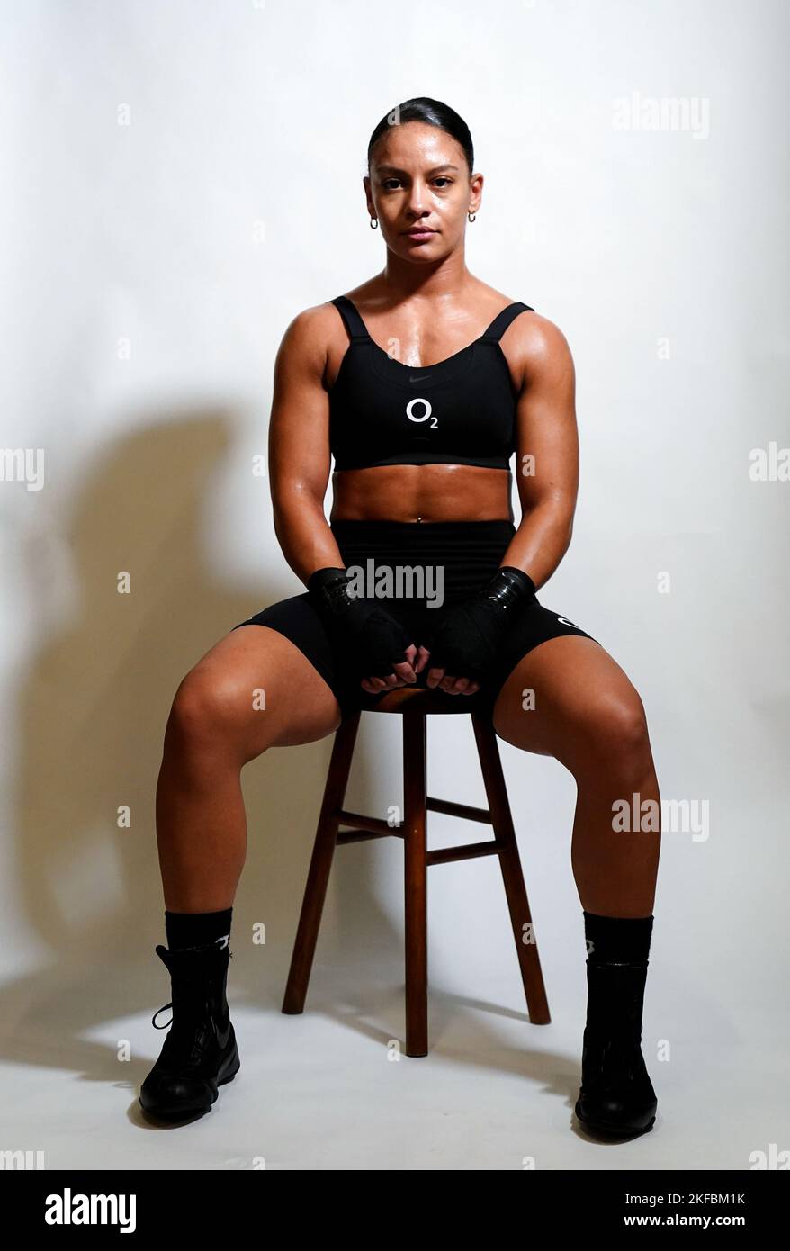 Sahno Ran Shannon Ryan during a media day at Camden Boxing Club, London. Picture ...