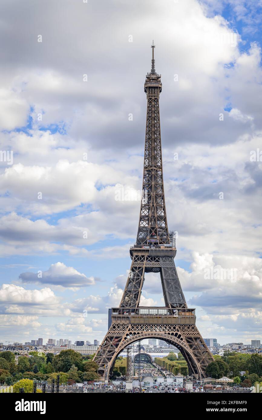 The Eiffel Tower from Place Du Trocadero, Paris, France Stock Photo