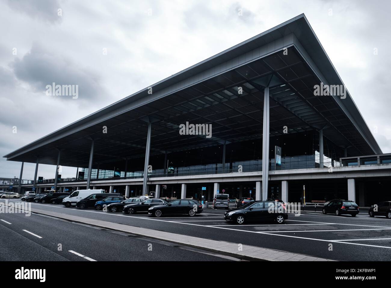 Berlin, Germany - Sept 2022: Passenger terminal Berlin Brandenburg airport, Willy Brandt. Desighned by GMP Stock Photo