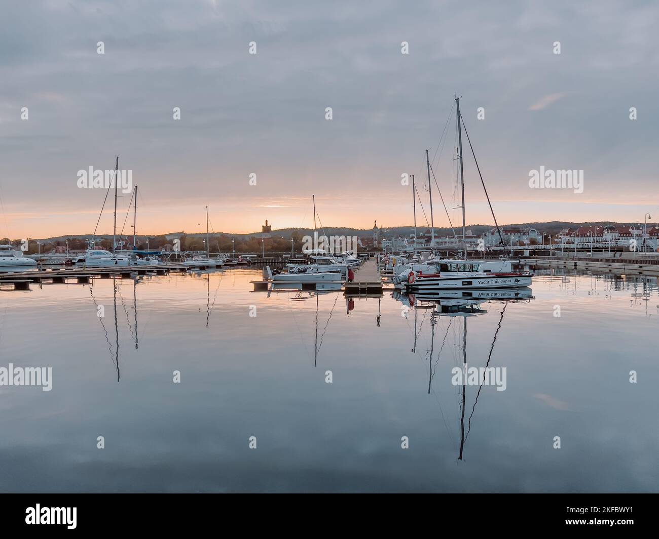 Gdansk, Poland October 30, 2022 Marina yacht club on the European