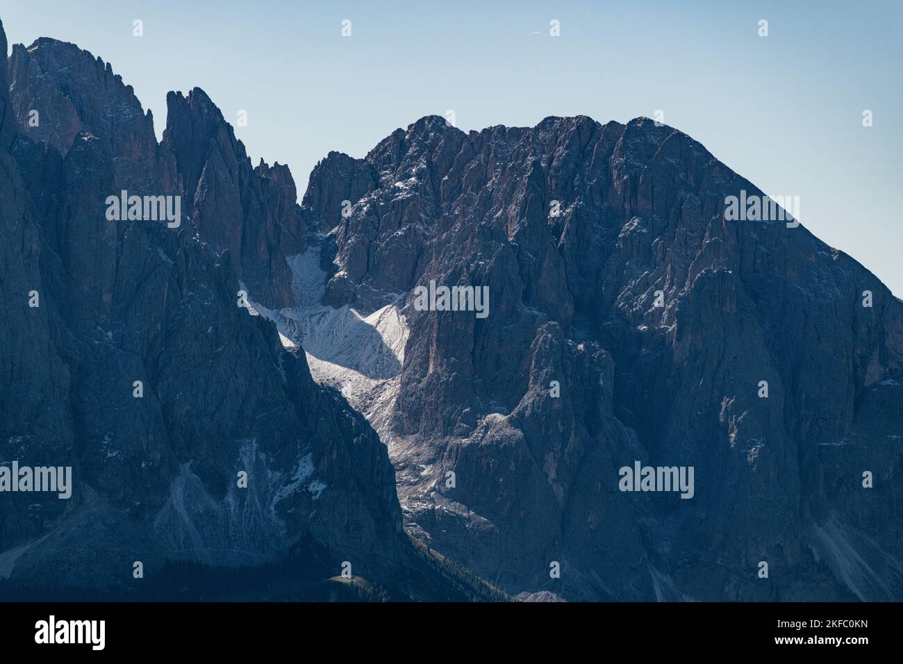 The beautiful rocky peaks of Seceda mountain in Italian Dolomites Stock ...