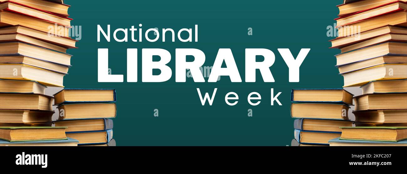 National Library Week covers background Stock Photo Alamy