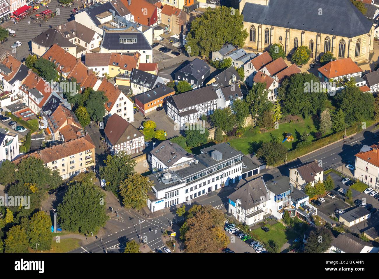 Aerial view, Hellweger Anzeiger newspaper publisher Rubens, Unna, Ruhr area, North Rhine-Westphalia, Germany, DE, Europe, Aerial photography, Overview Stock Photo