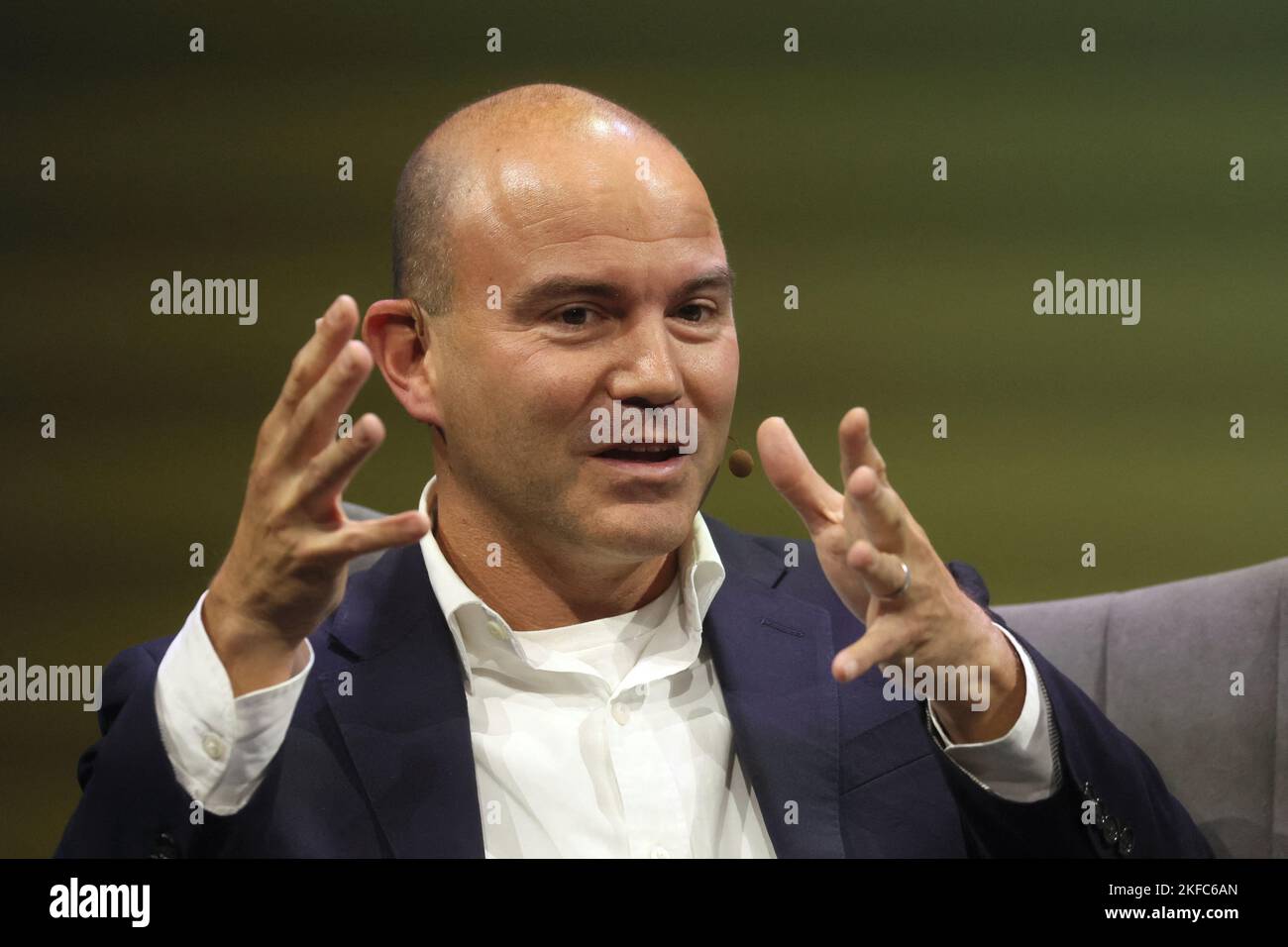 Ben Rhodes, the former Deputy National Security Advisor during Obama Administration, speaks during the Obama Foundation 'Democracy Forum' in New York City, U.S., November 17, 2022. REUTERS/Brendan McDermid Stock Photo