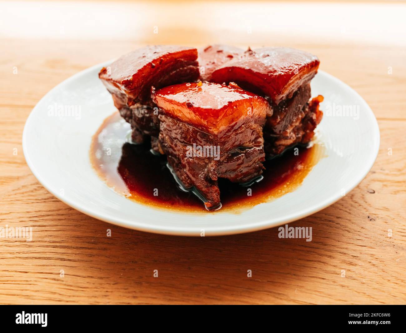 Dongpo pork, also known as Dongpo meat. It's a Hangzhou dish which is made by pan-frying and then red cooking pork belly. Stock Photo