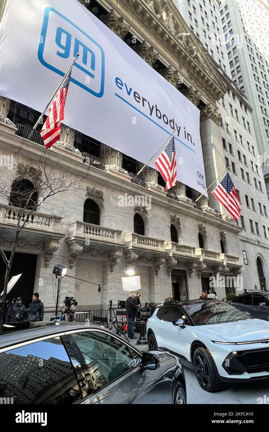 New York, United States. 17th Nov, 2022. General Motors (GM) presents its portfolio of