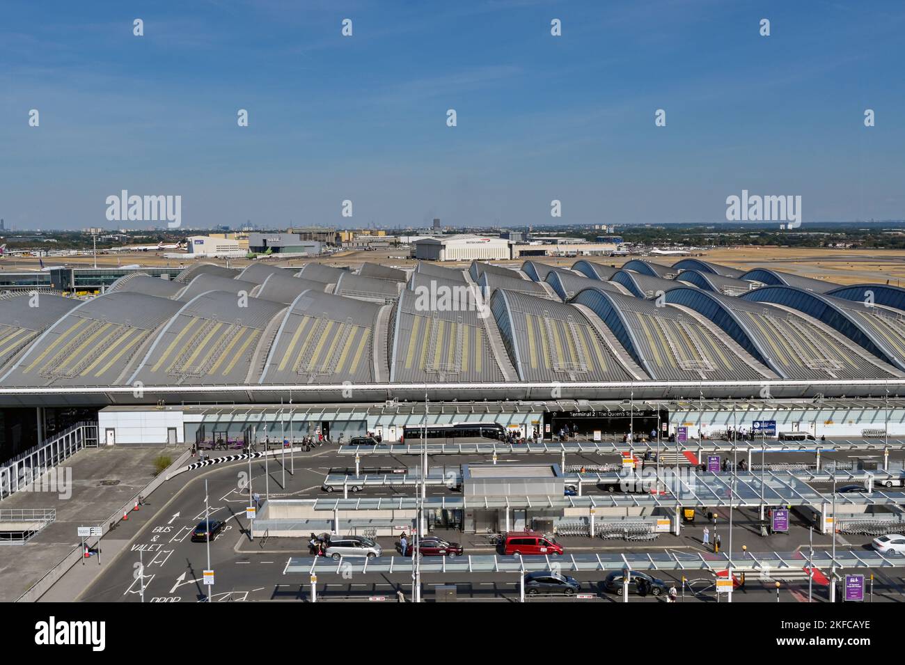 London England August 2022 Aerial View Of The Drop Off Zone And 