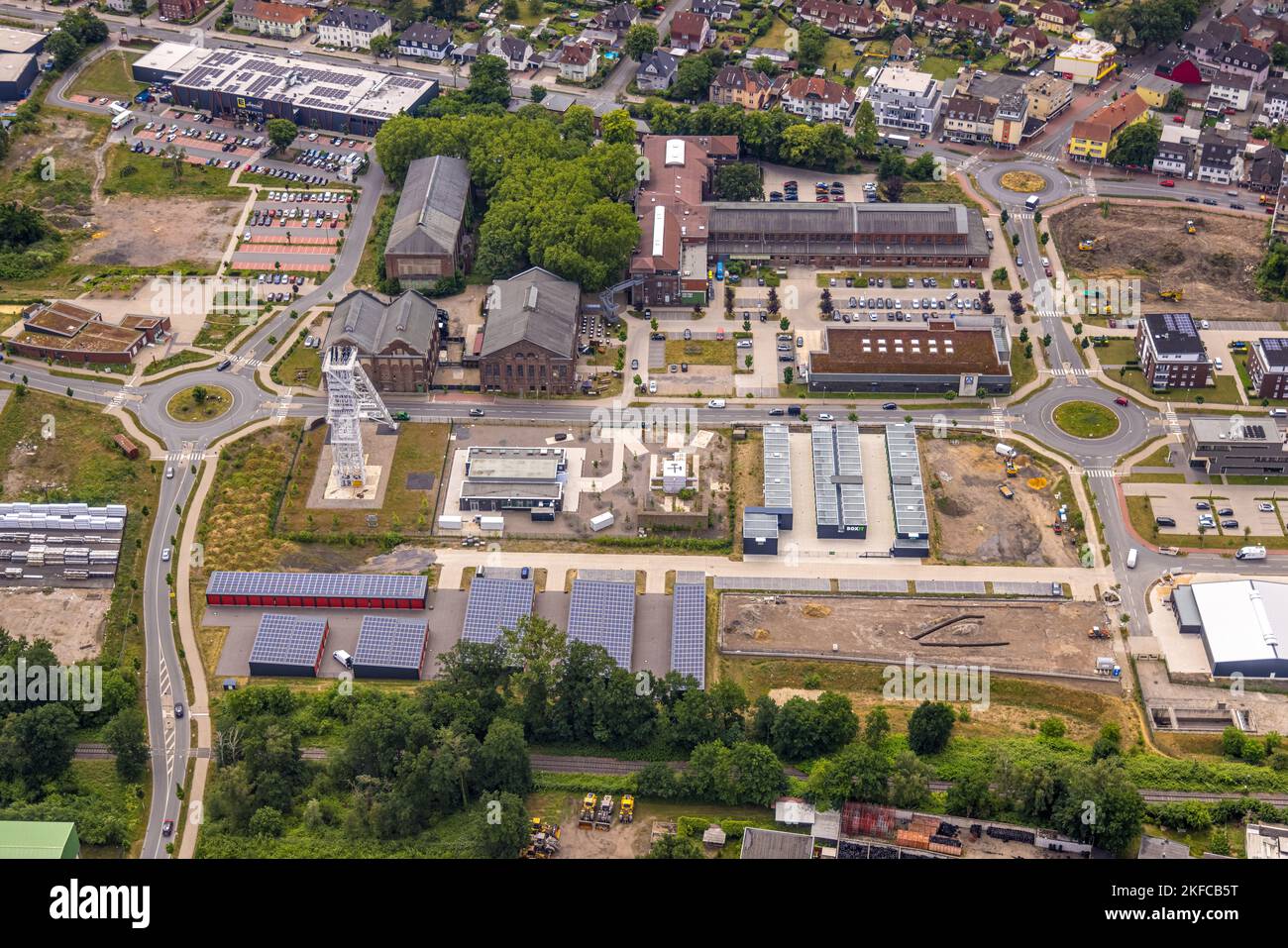 Aerial view, CreativQuartier Fürst Leopold, former mine site of Fürst ...