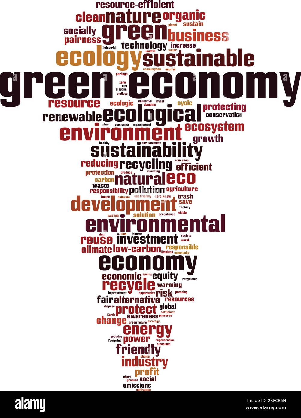 Green economy word cloud concept. Collage made of words about green