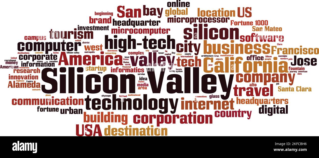 Silicon valley word cloud concept. Collage made of words about Silicon valley. Vector