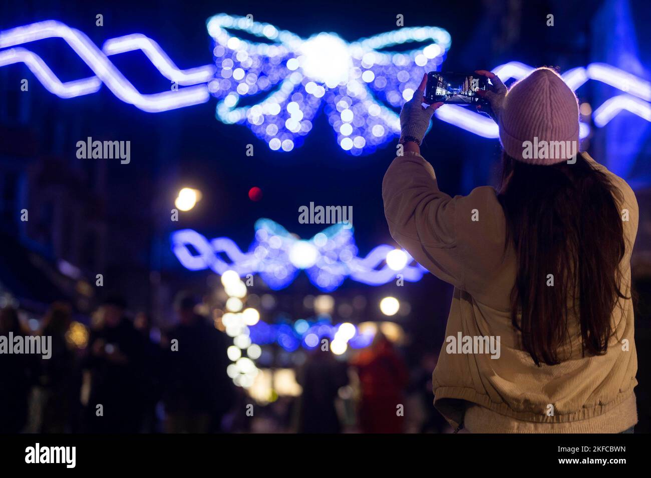 EDITORIAL USE ONLY A Christmas lights display, using 63,000 sparkling