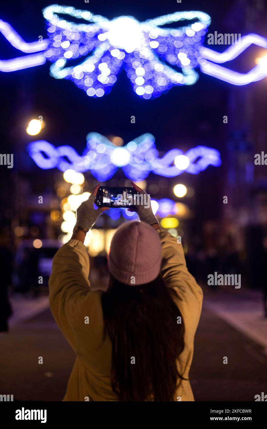 EDITORIAL USE ONLY A Christmas lights display, using 63,000 sparkling