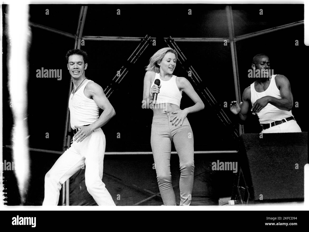 Dannii Minogue at Cardiff Festival, Wales, August 1995. Photograph: ROB WATKINS Stock Photo