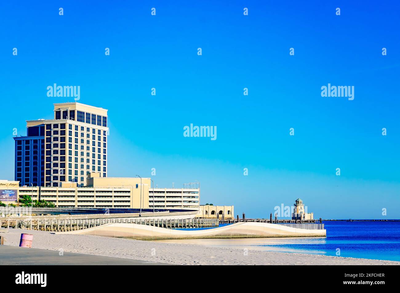 Biloxi beach and beau rivage hotel hires stock photography and images