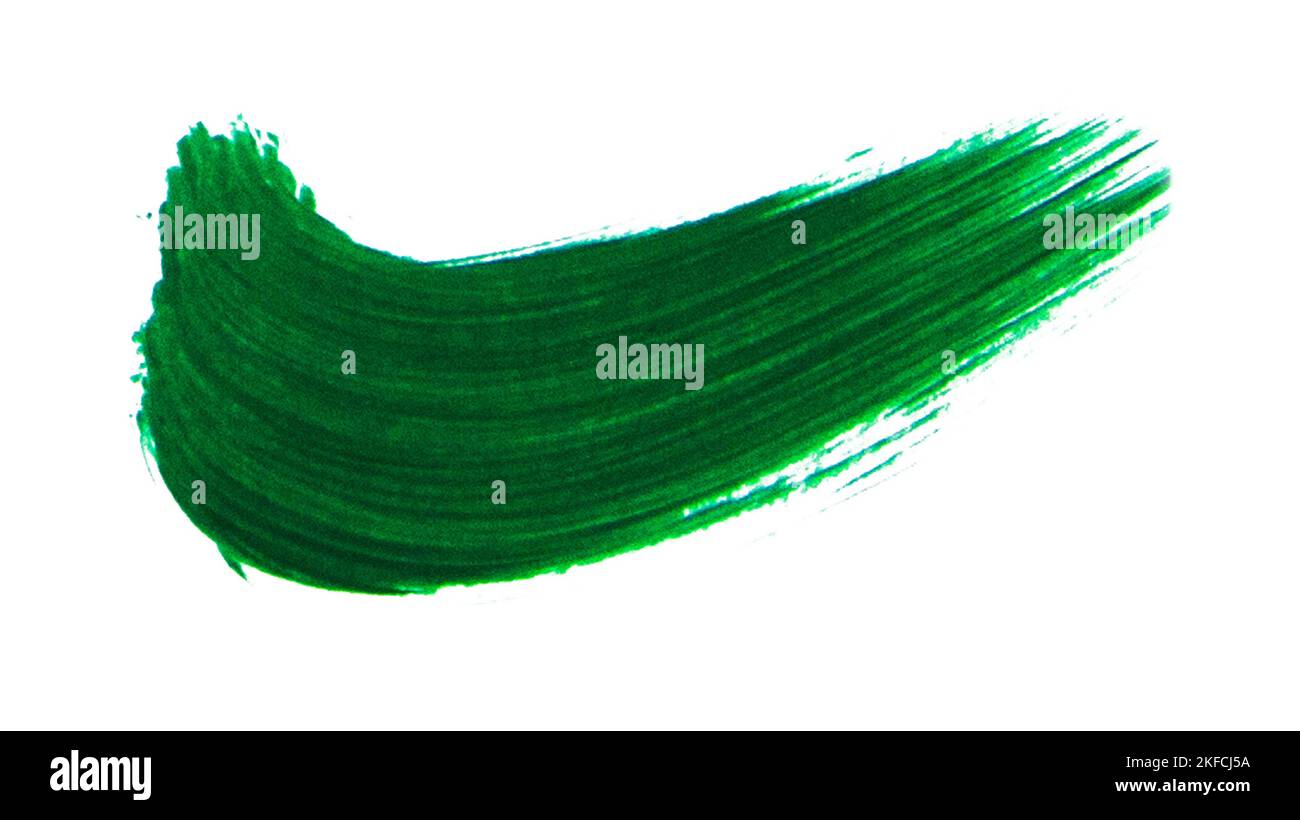 Paint brush stroke green on white background Stock Photo Alamy
