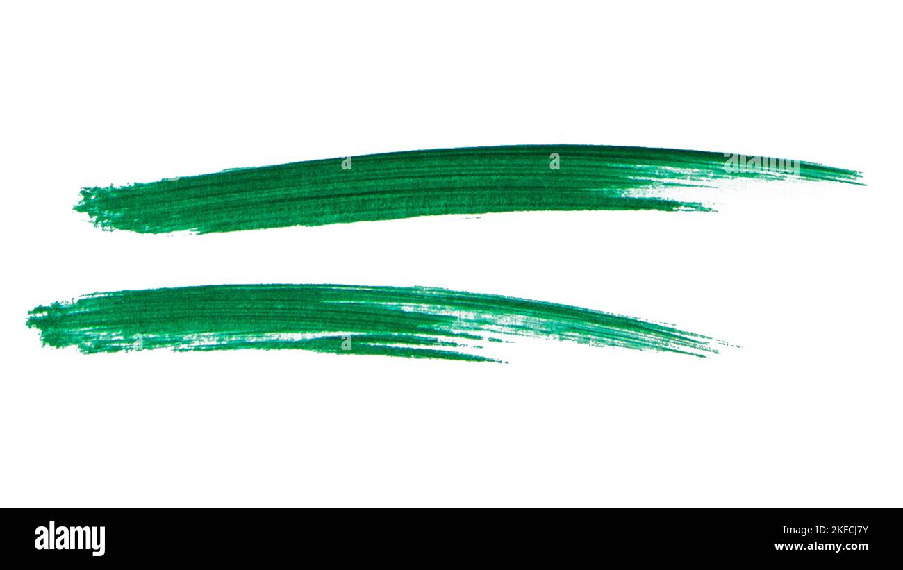 Paint brush stroke green on white background Stock Photo Alamy