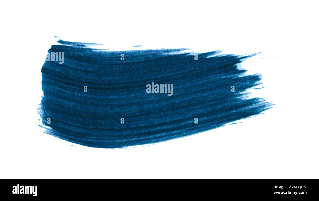 Paint brush stroke blue on white background Stock Photo - Alamy