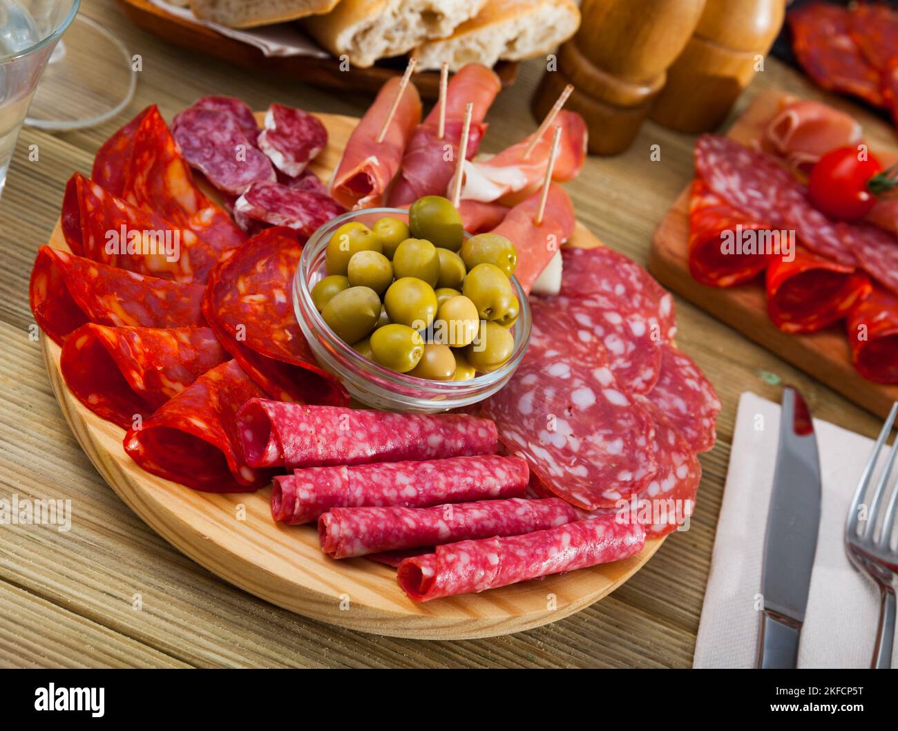 Spanish meat antipasto platter Stock Photo Alamy