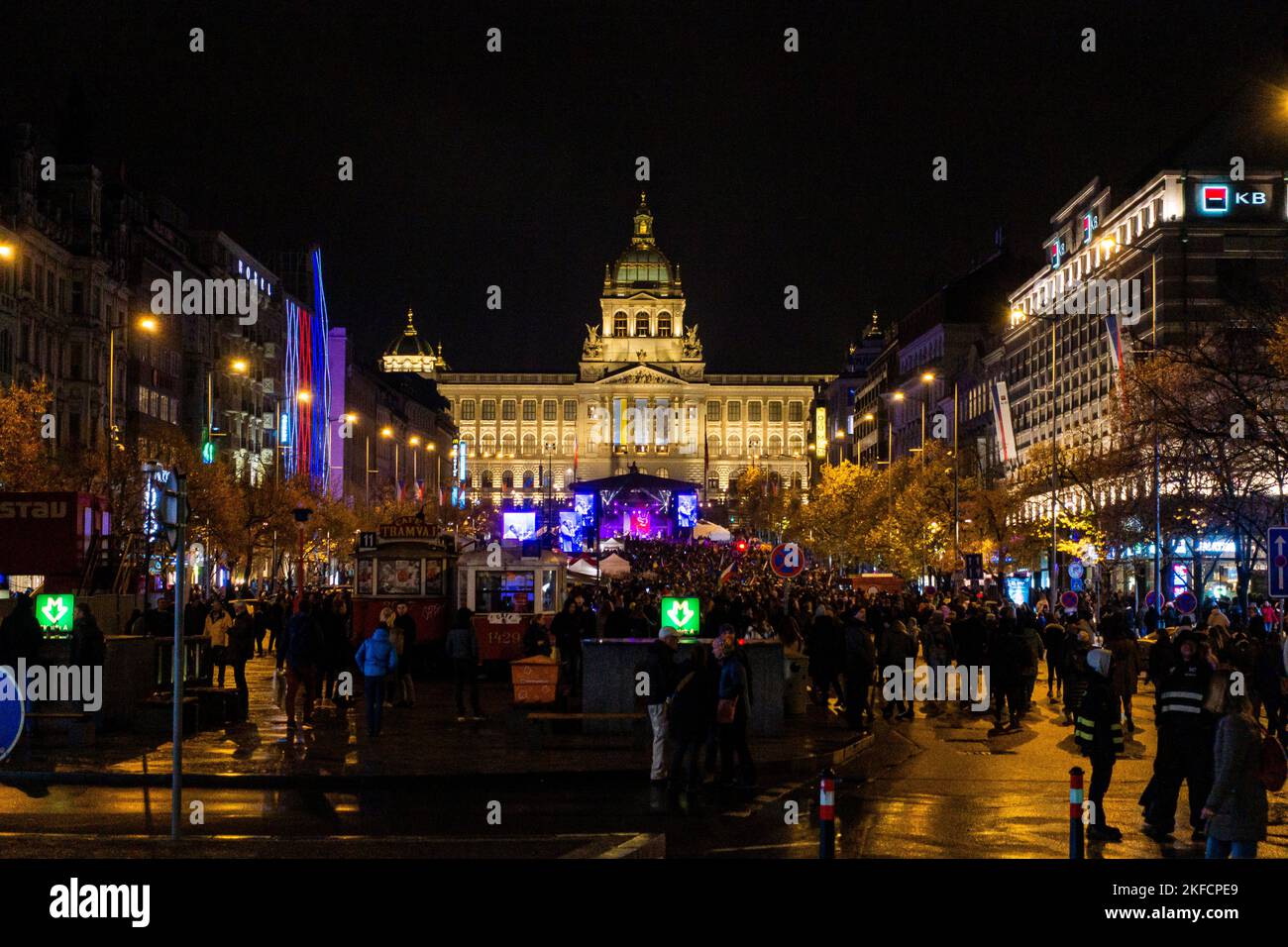 Concert for the Future on the occasion of the celebration of the Day of the Struggle for Freedom and Democracy on Wenceslas Square took place in Pragu Stock Photo