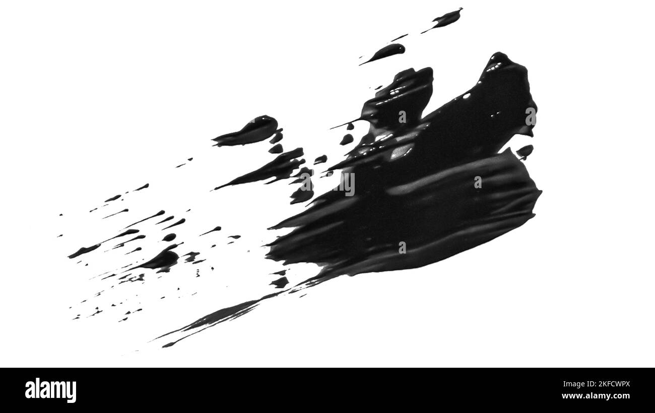 A smear of black paint on a white background Stock Photo Alamy