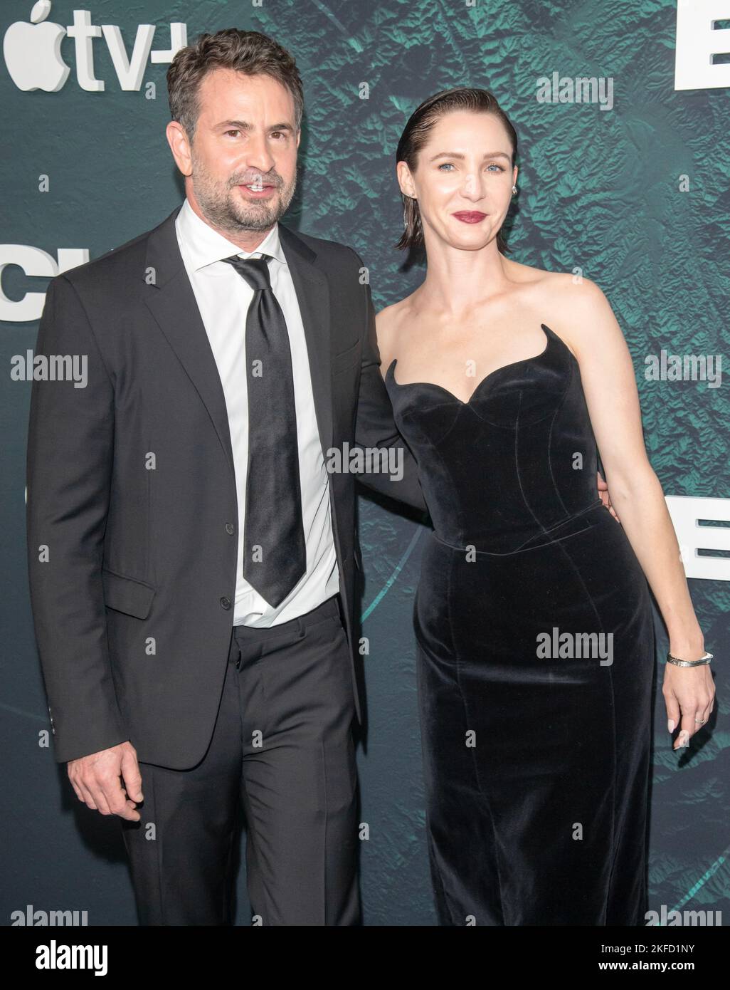 Mark Boal and Jennifer Ann Collins attend Apple TV+'s 'Echo 3' premiere at Walter Reade Theater in New York on November 16, 2022 Stock Photo