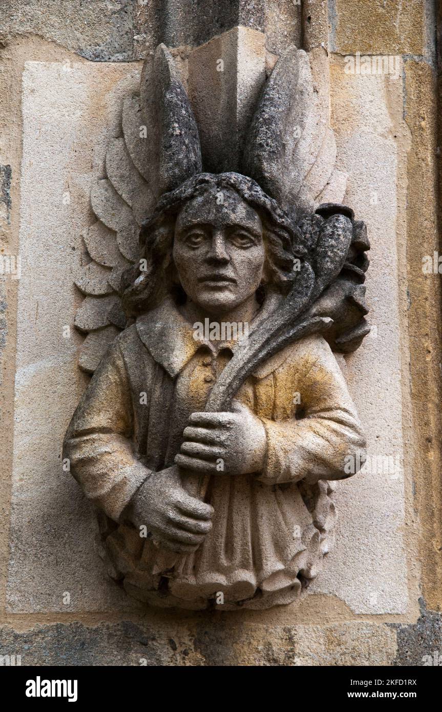 Stone gargoyle at Magdalen College, Oxford University, England Stock Photo