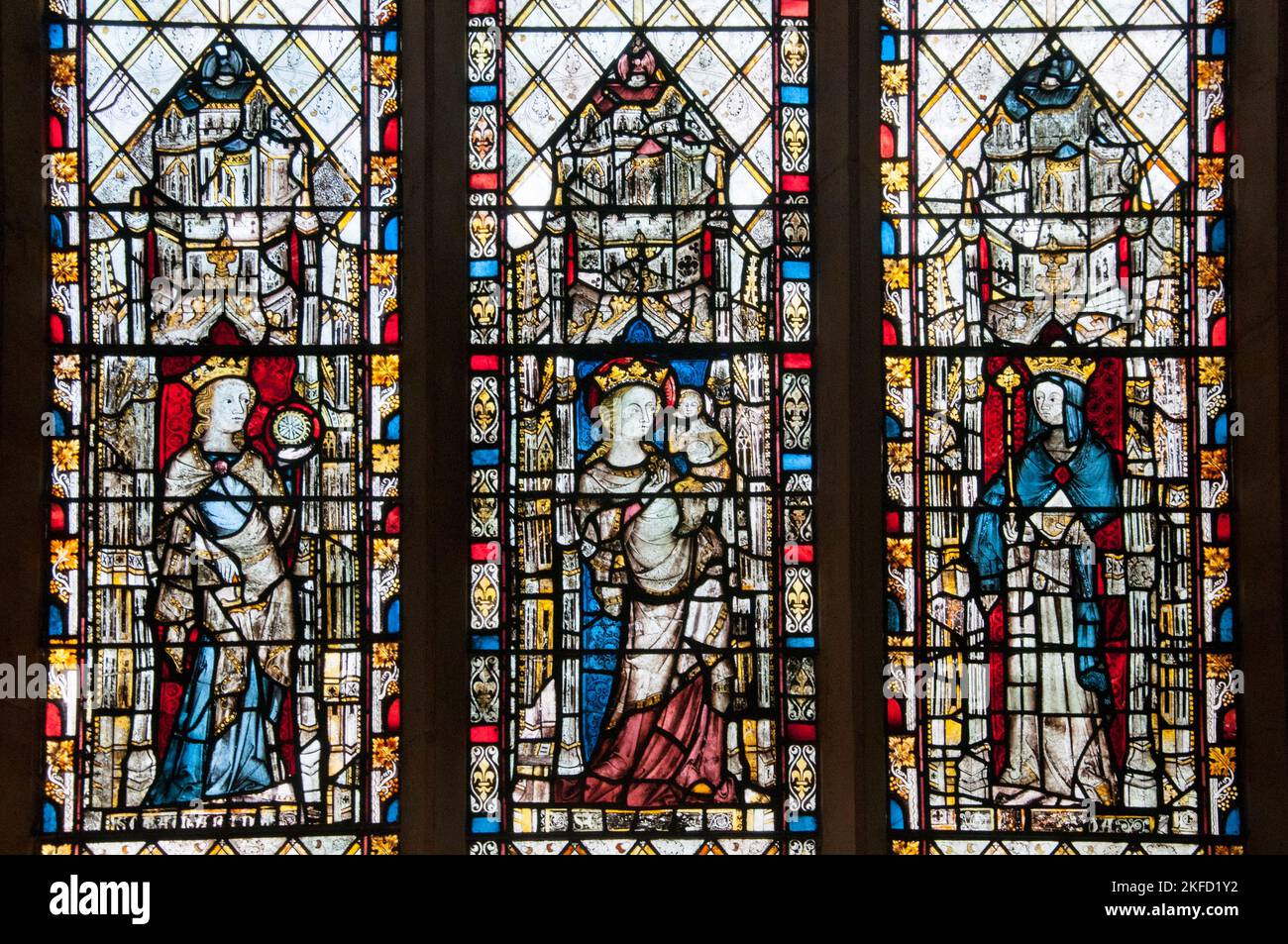 Stained glass windows of Christ Church Cathedral, Oxford, England Stock