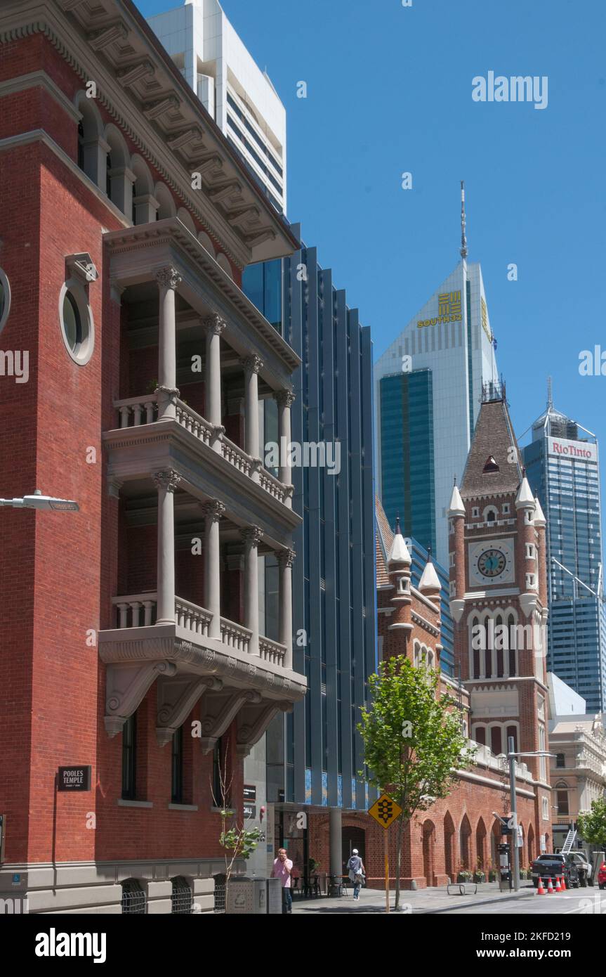 City centre streetscape in Perth, Western Australia, including Perth