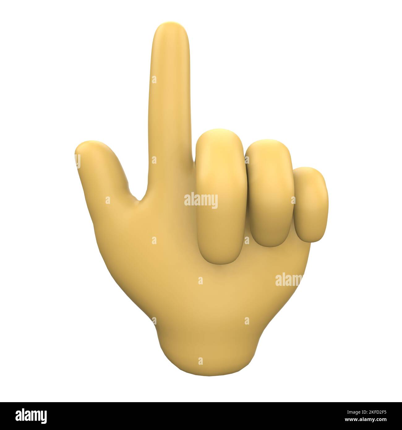 A 3D hand sign index finger and thumb sticking out on the white ...