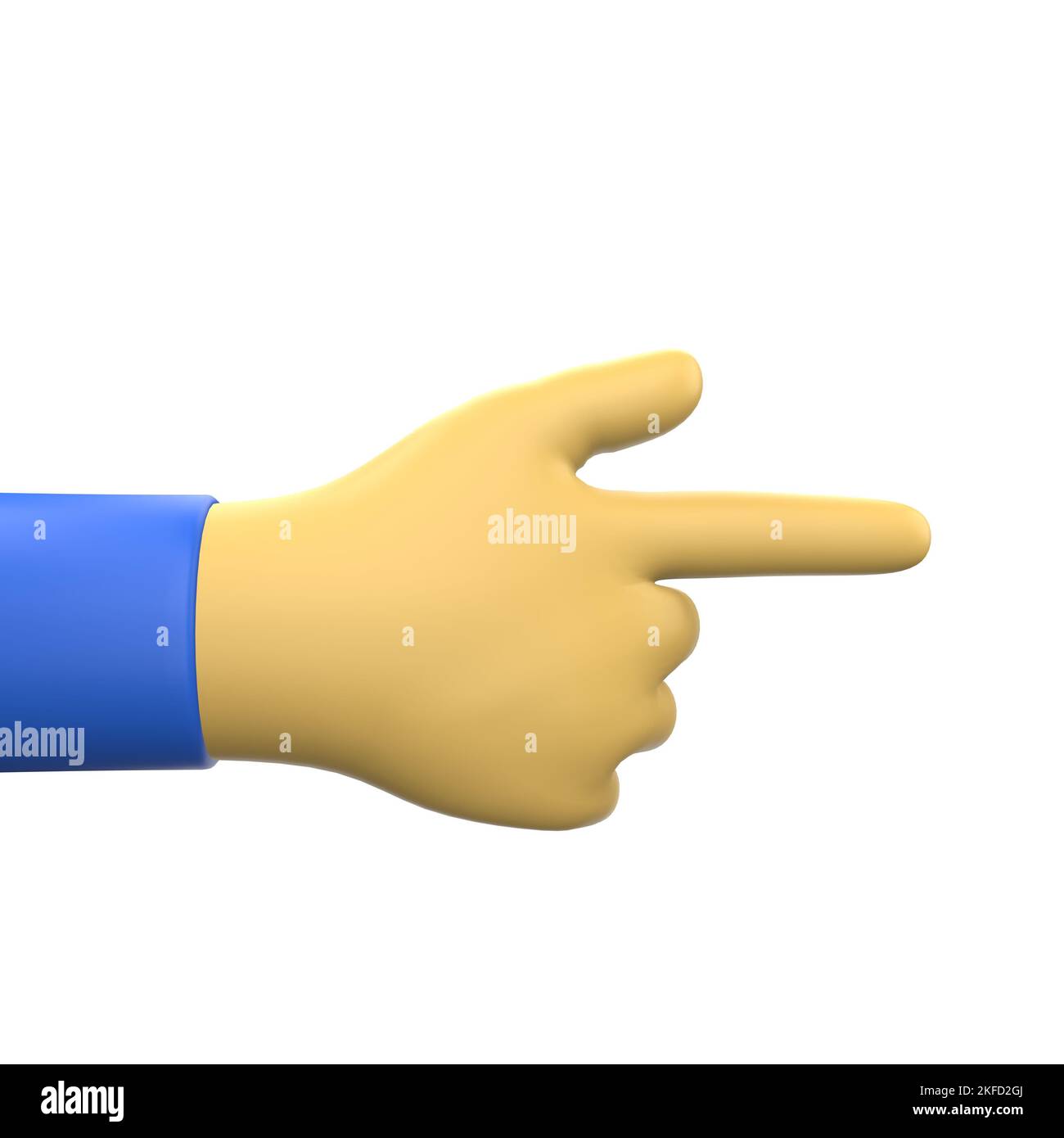 A 3D hand sign index finger and thumb sticking out on the white ...