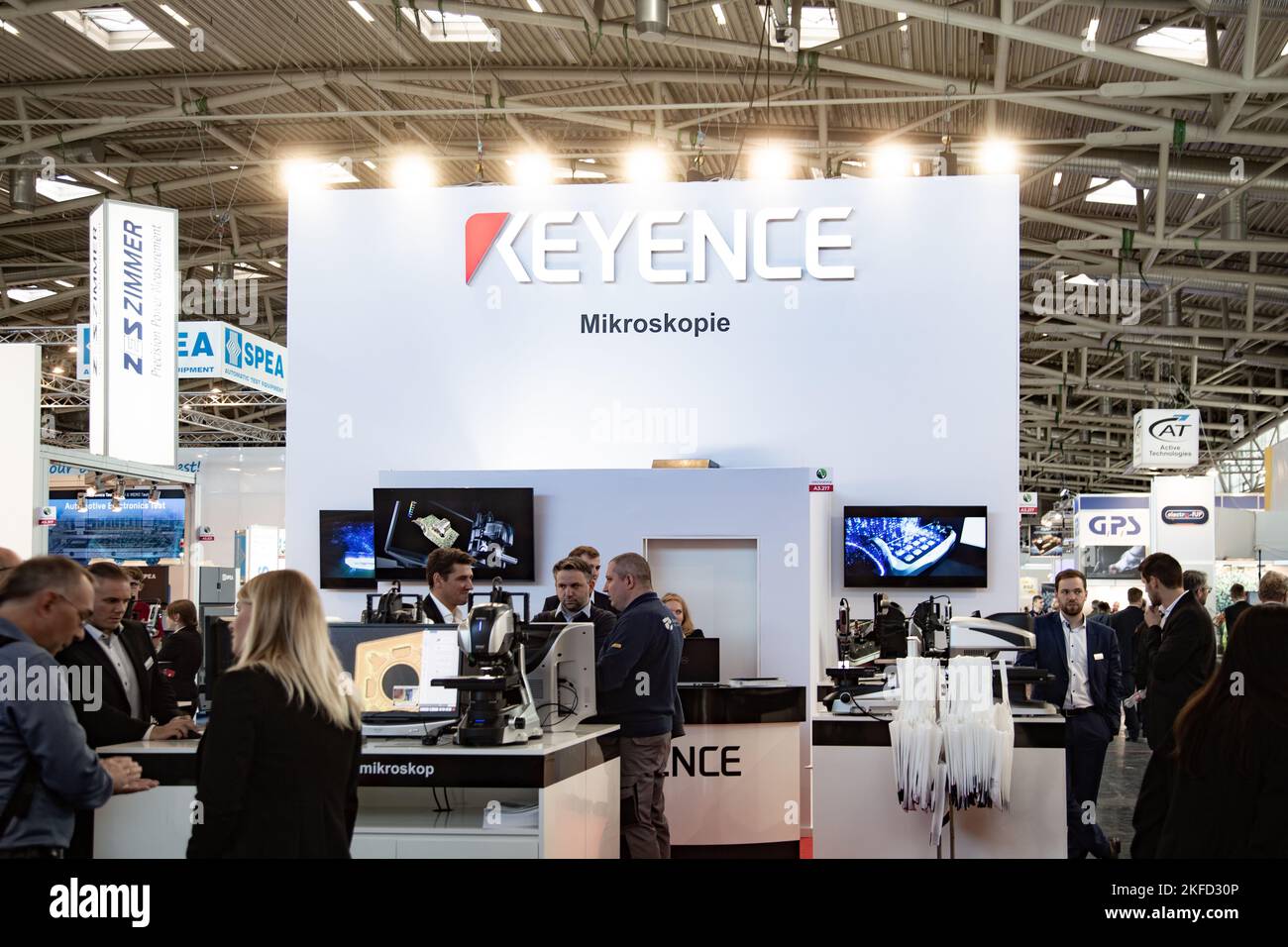 Keyence Mikroskopie bei der Electronica / Semicon Europa Messe, der ...