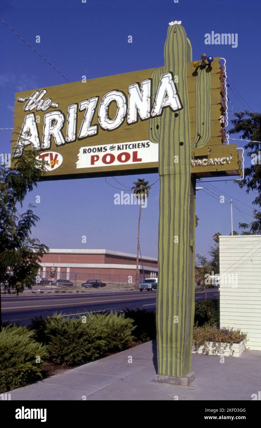 The Arizona motel sign in Phoeniz, AZ Stock Photo
