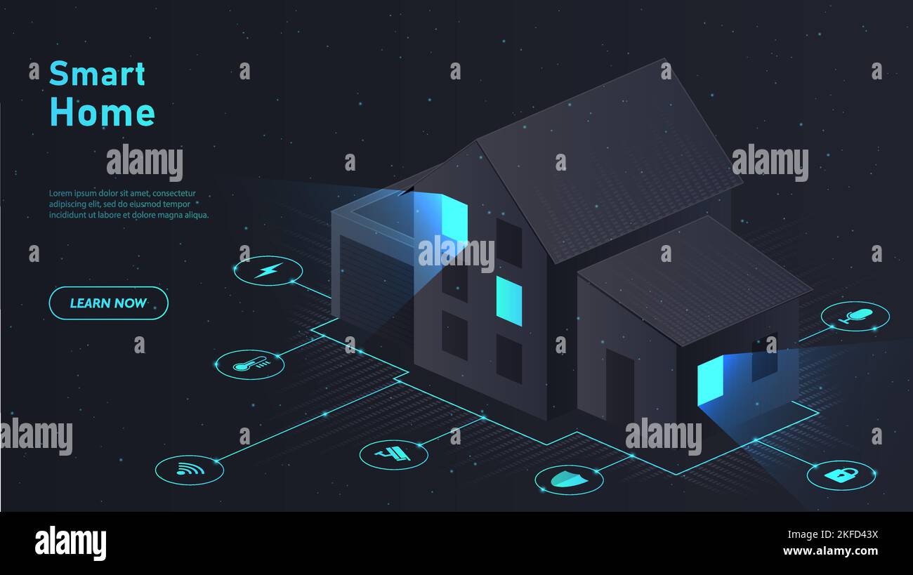 Smart home dark Stock Vector