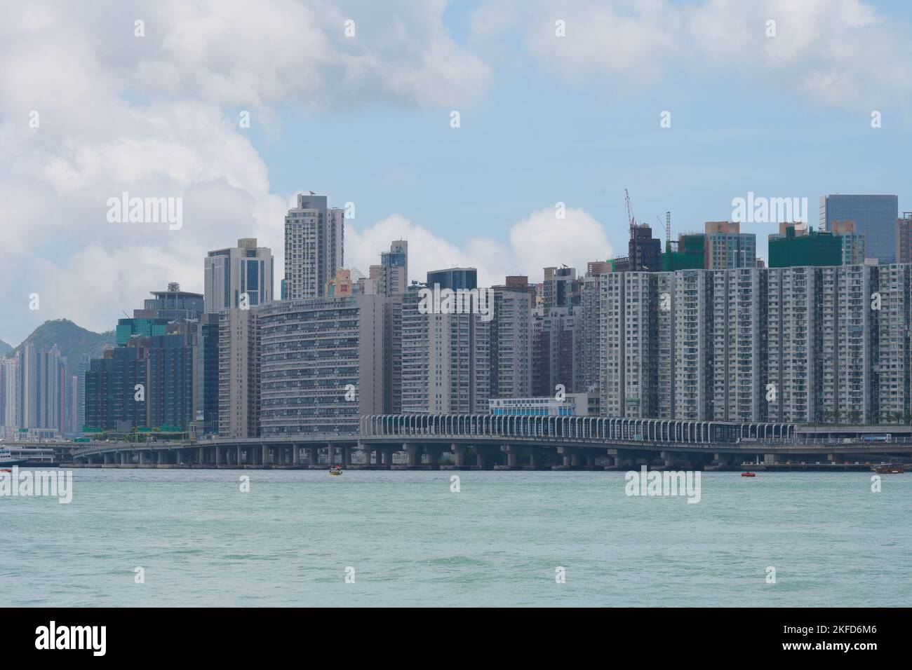 The Island Eastern Corridor with tall buildings as background in Hong