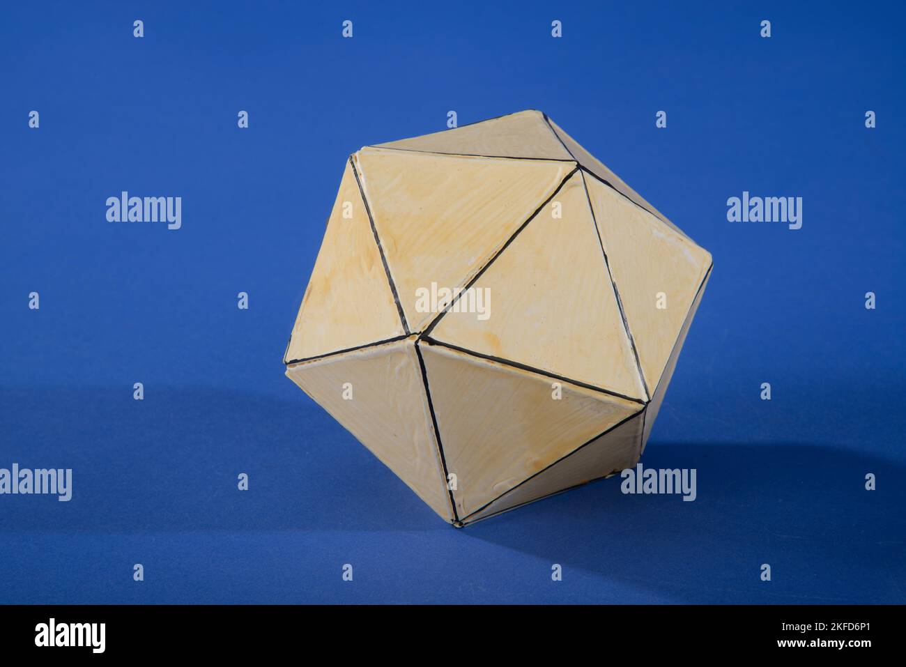 Geometric model by  American physicist Martin Berman of a  Regular Icosahedron ca. 1978 Stock Photo