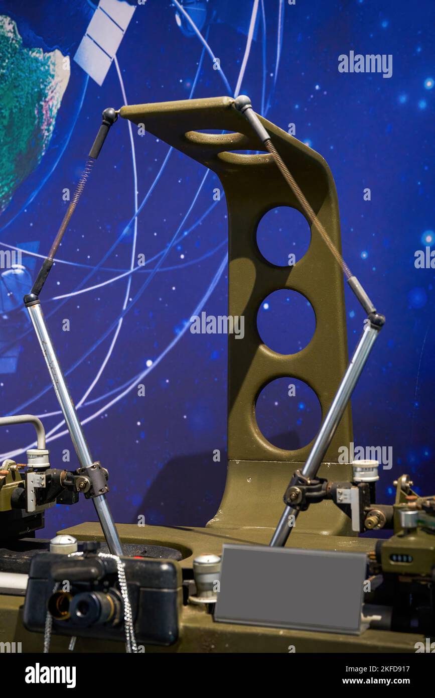 Closeup of professional instruments used in geological mining science