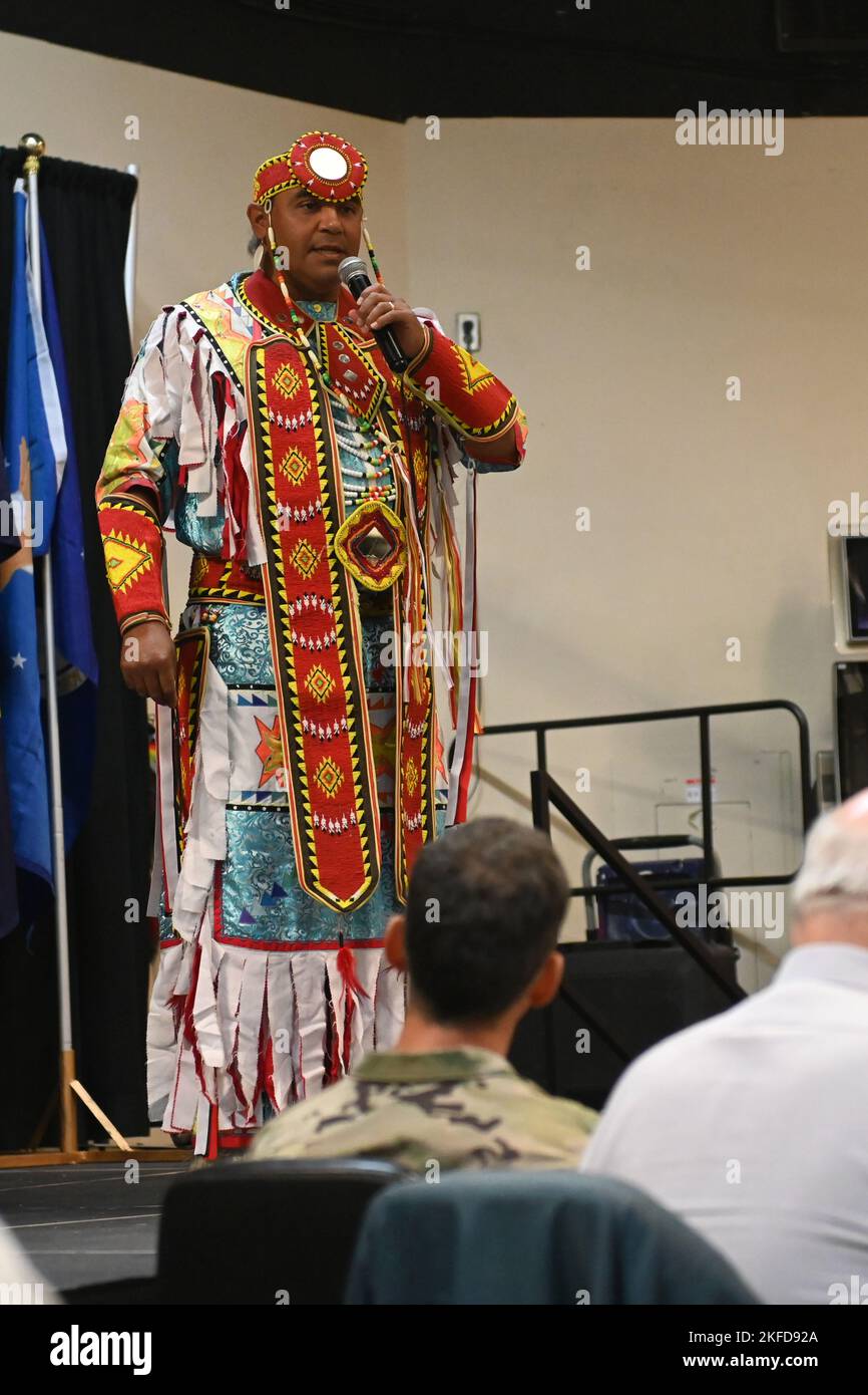 Pat Armstrong, Blackfeet Tribal Business Council member, presides as master of ceremonies during