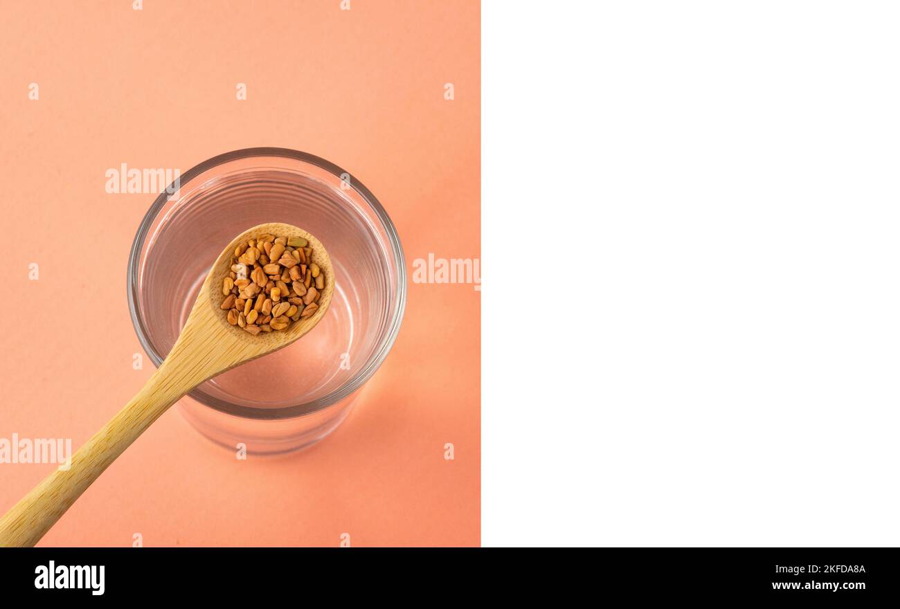 Organic fenugreek seeds to mix with water Stock Photo Alamy