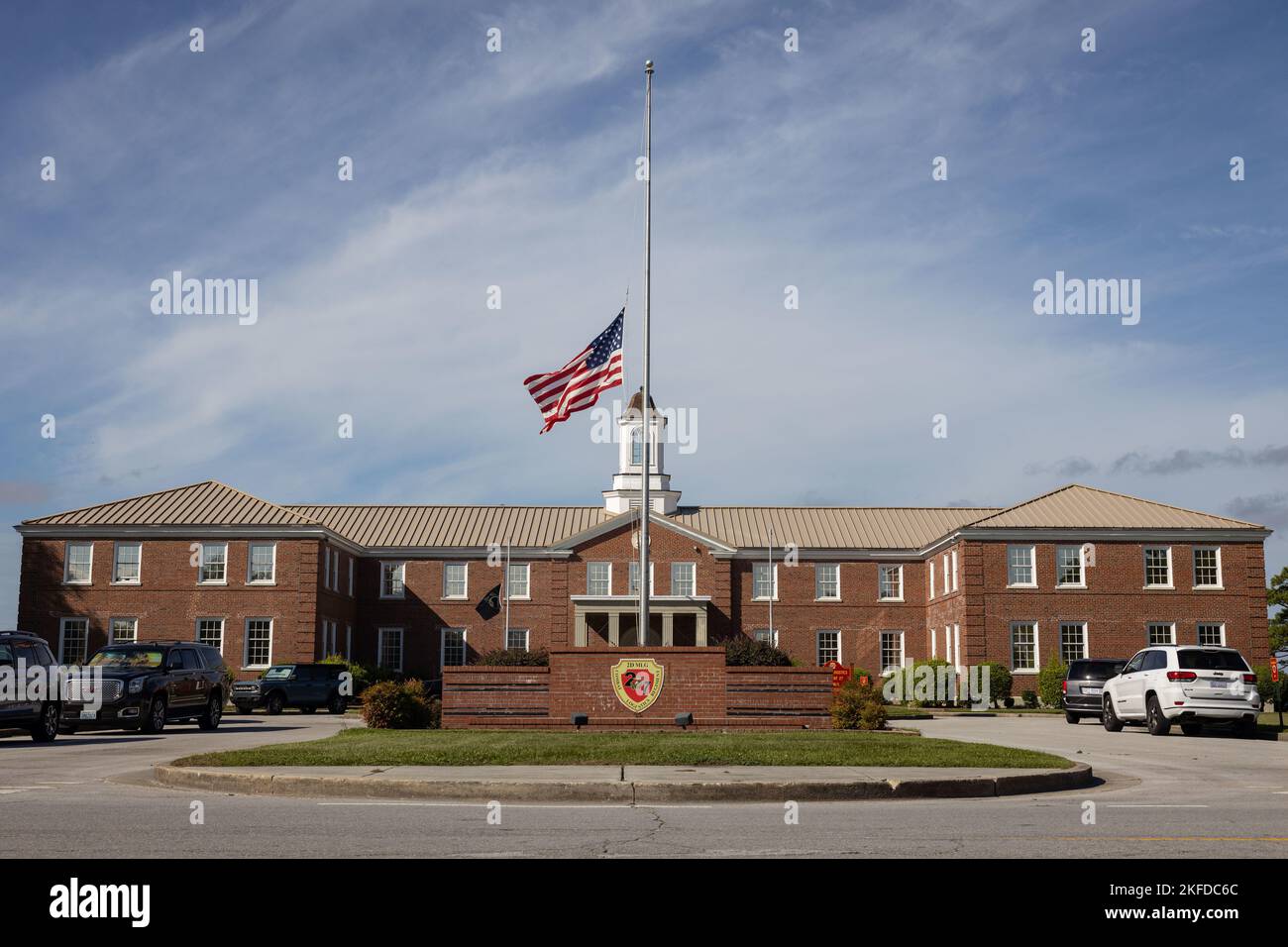 The U.S. flag is staged at halfmast for the death of Queen Elizabeth