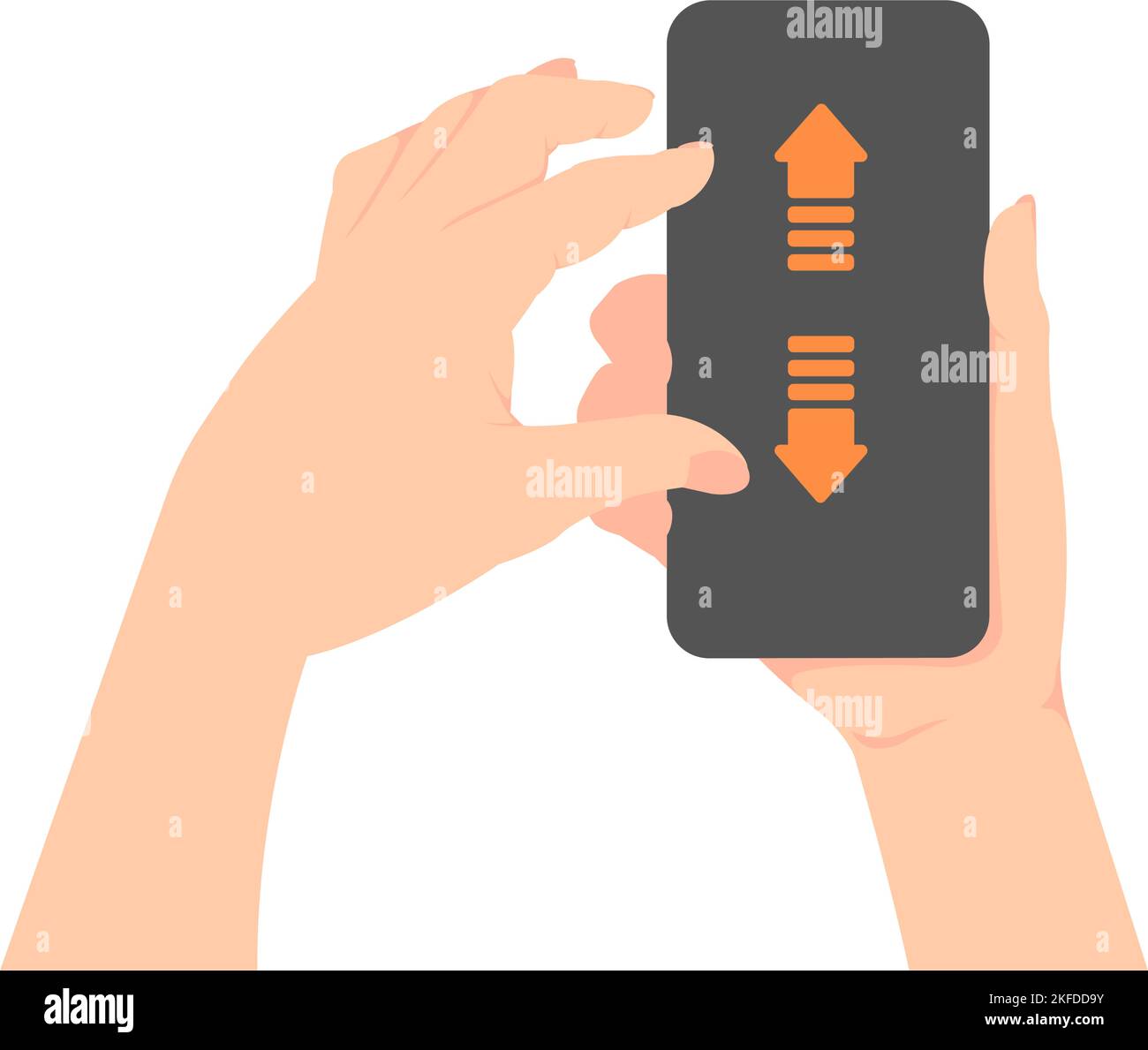 Vector illustration of pinching a smartphone Stock Vector