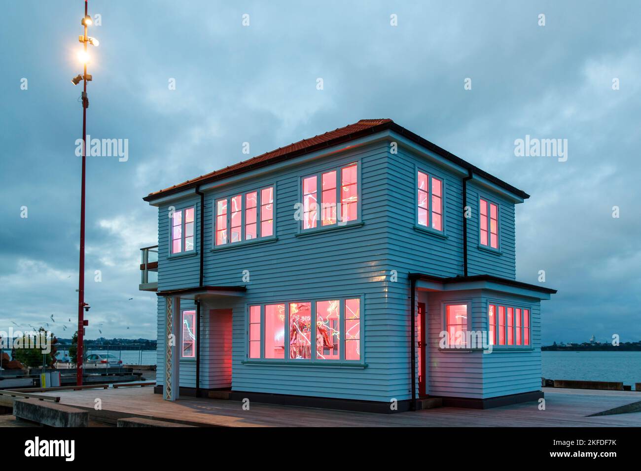 The Lighthouse artwork by Michael Parekōwhai on Queens Wharf, Auckland