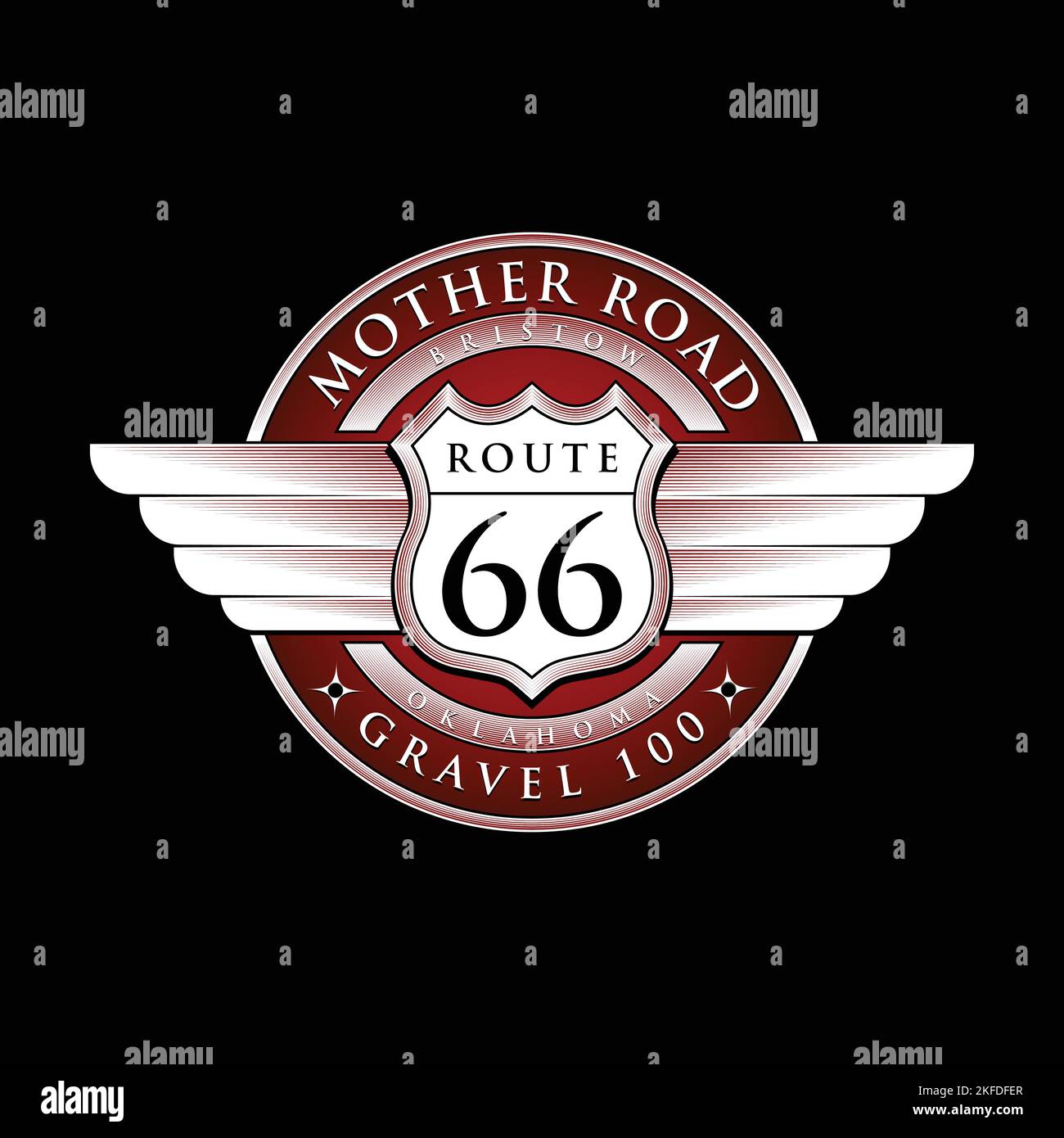 Route 66 Oklahoma Mother Road Stock Vector