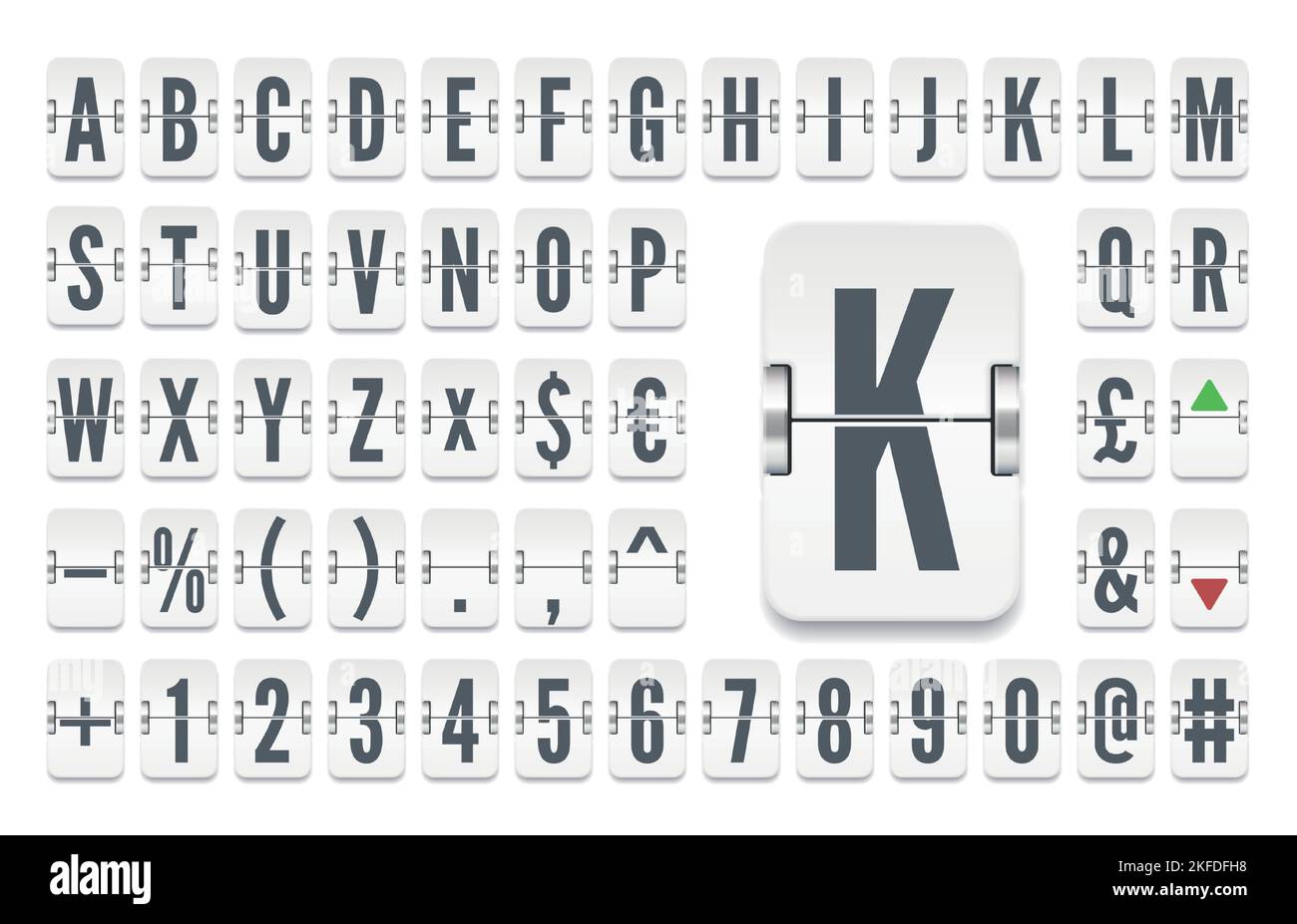 White airport terminal mechanical scoreboard light font for stock