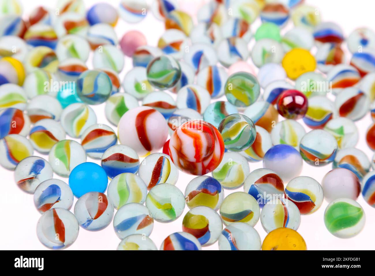 Assorted glass toy marbles balls Stock Photo