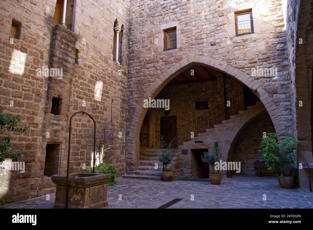 Spain - Castell de Cardona Courtyard Stock Photo