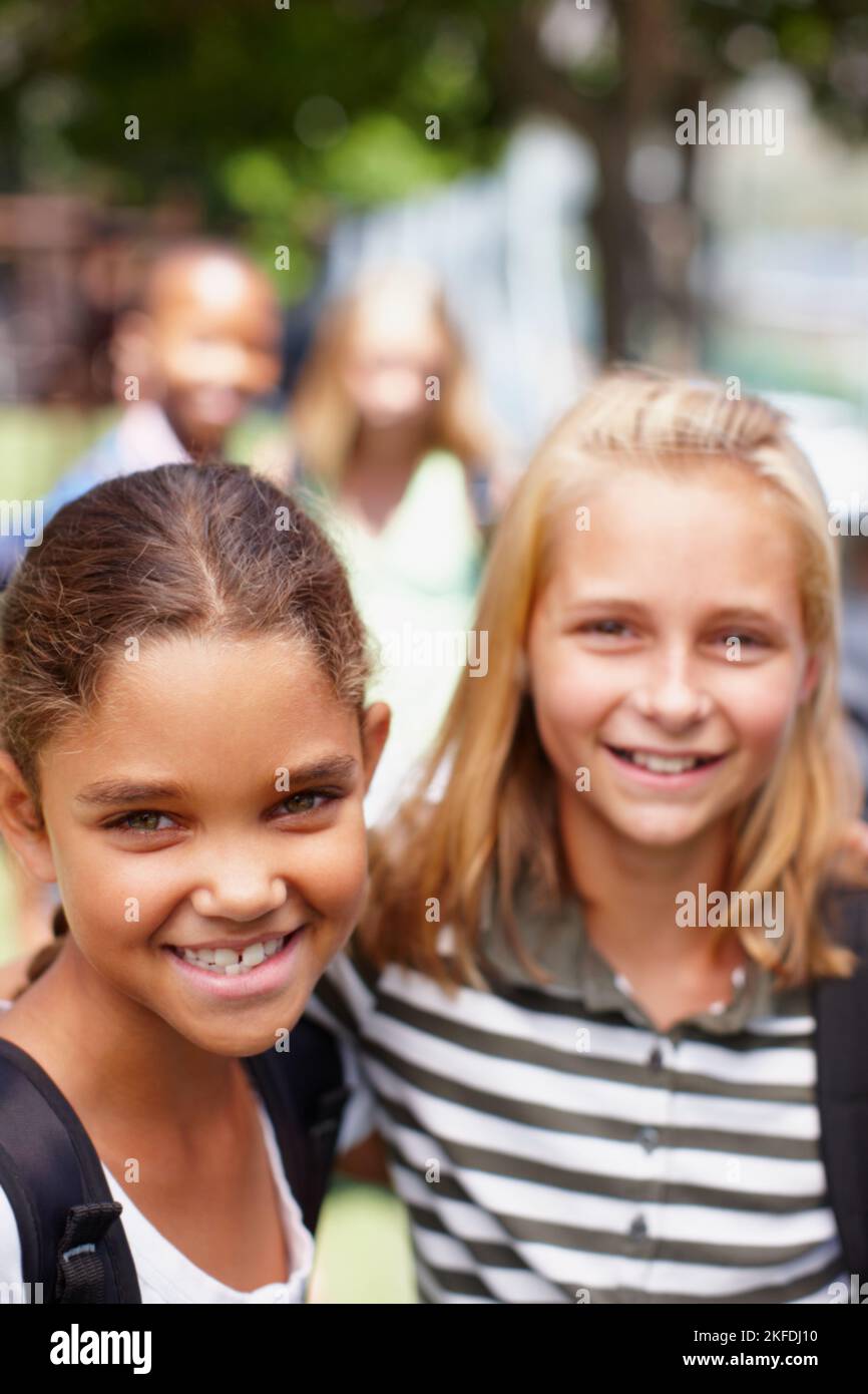 Great friendships blossom in positive learning environments. Two school