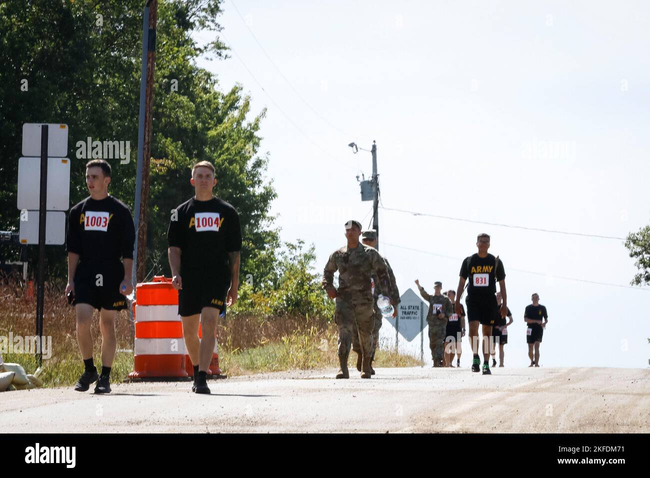 Members of the 1st Combined Arms Battalion, 194th Armor Regiment participated in the annual Bataan Memorial March, September 10, 2022. The half marathon event was held near the Brainerd Training and Community Center with participants walking, rucking or running in remembrance of the Bataan Death March. (Minnesota National Guard photo by Staff Sgt. Mahsima Alkamooneh) Stock Photo