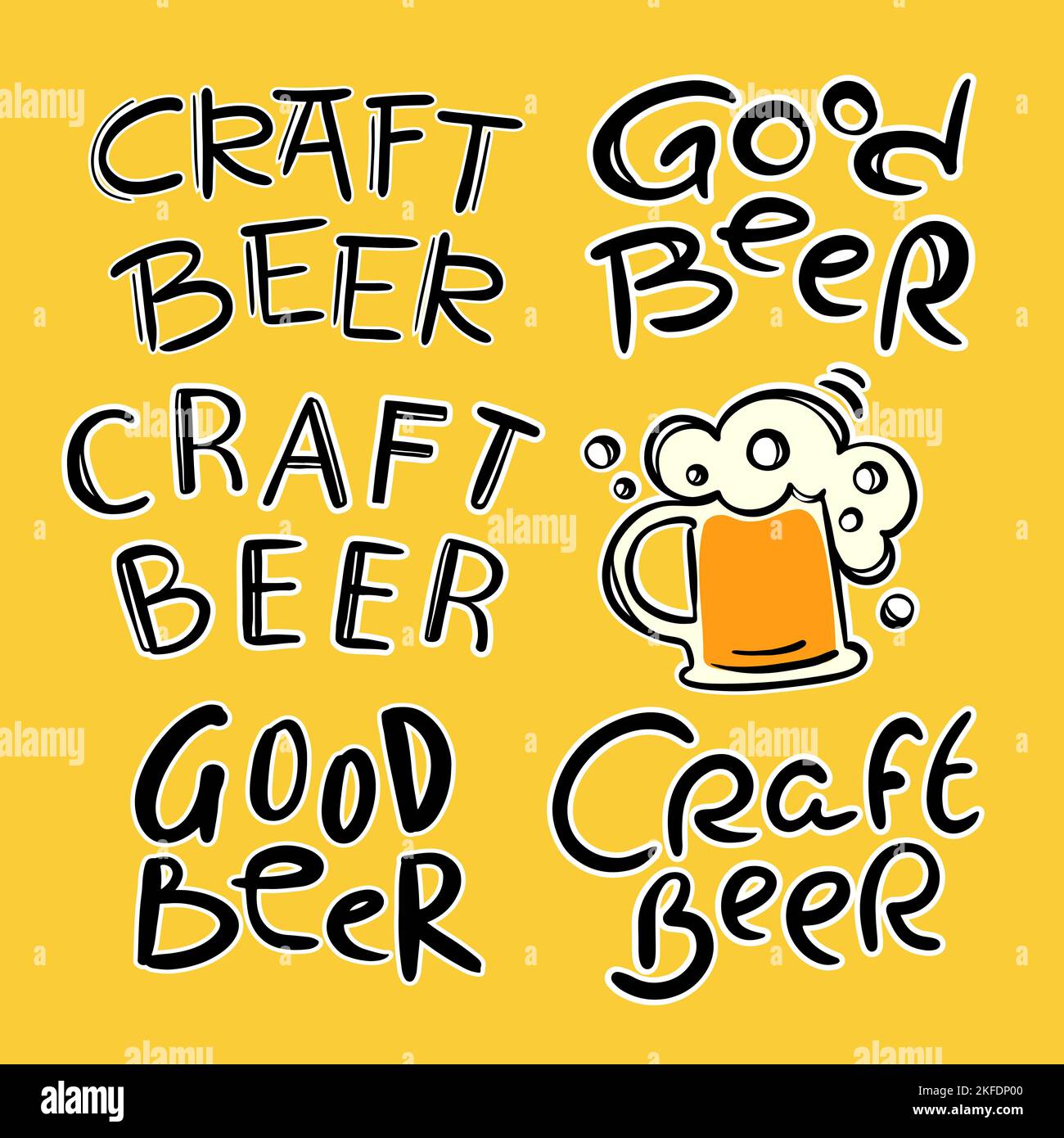 BEER RELATED LETTERING Craft Beer Mug With Foam And Handwritten Text