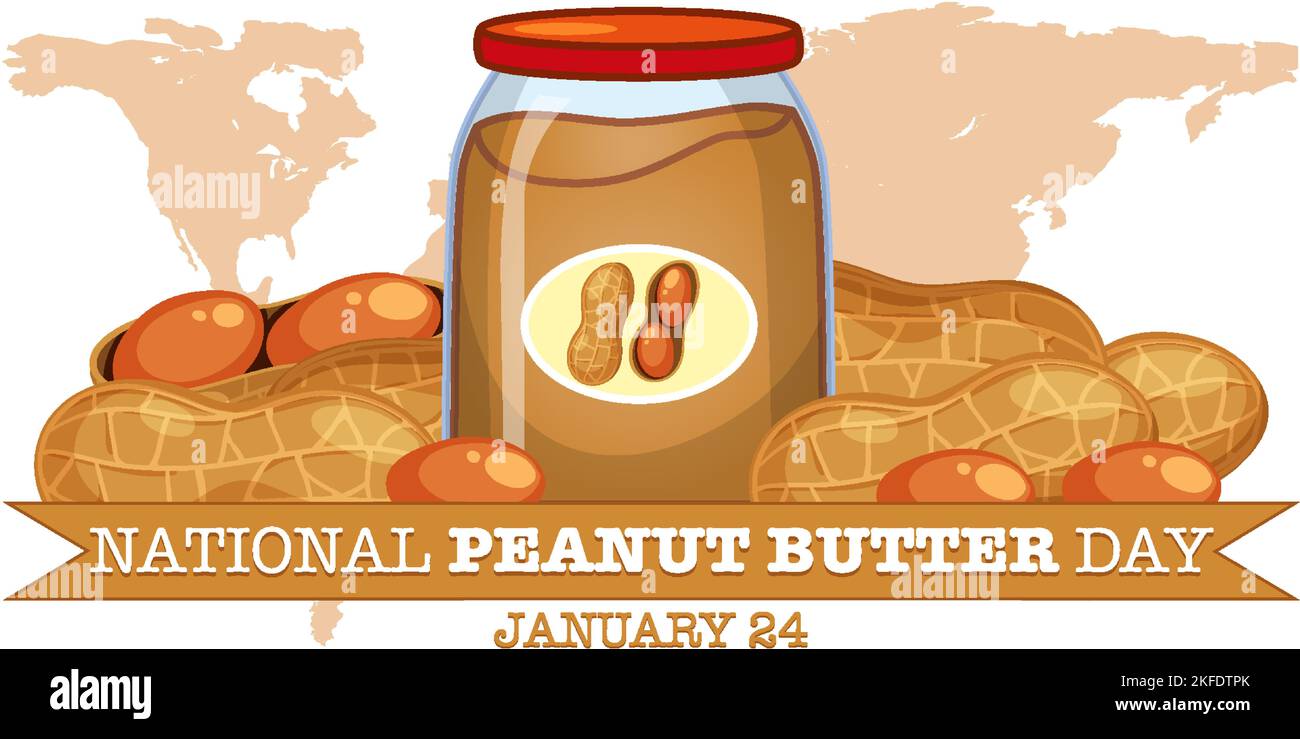 National Peanut Butter Day Banner Design illustration Stock Vector ...